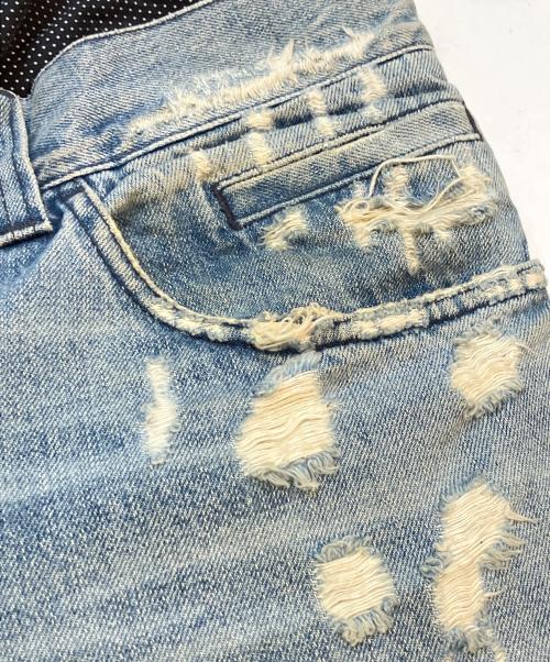 DOLCE & GABBANA（ドルチェ＆ガッバーナ）DOLCE & GABBANA (ドルチェ＆ガッバーナ) ドット柄アンダーウェアレイヤードデニムパンツ　G44TBD/G9J49 インディゴ サイズ:46の古着・服飾アイテム