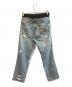 DOLCE & GABBANA (ドルチェ＆ガッバーナ) ドット柄アンダーウェアレイヤードデニムパンツ　G44TBD/G9J49 インディゴ サイズ:46：23000円