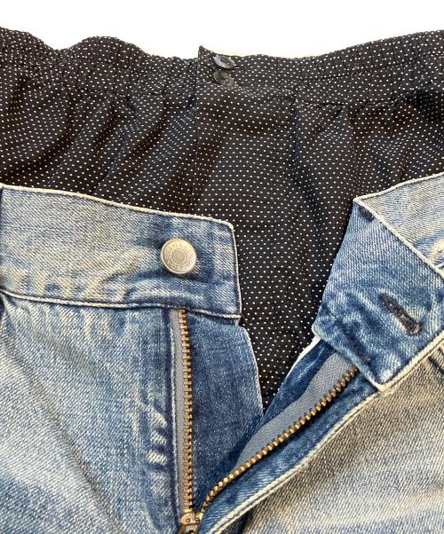 DOLCE & GABBANA（ドルチェ＆ガッバーナ）DOLCE & GABBANA (ドルチェ＆ガッバーナ) ドット柄アンダーウェアレイヤードデニムパンツ　G44TBD/G9J49 インディゴ サイズ:46の古着・服飾アイテム