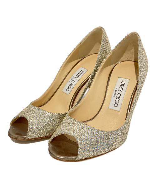 JIMMY CHOO（ジミーチュウ）JIMMY CHOO (ジミーチュウ) オープントゥーパンプス ゴールド サイズ:35 1/2の古着・服飾アイテム