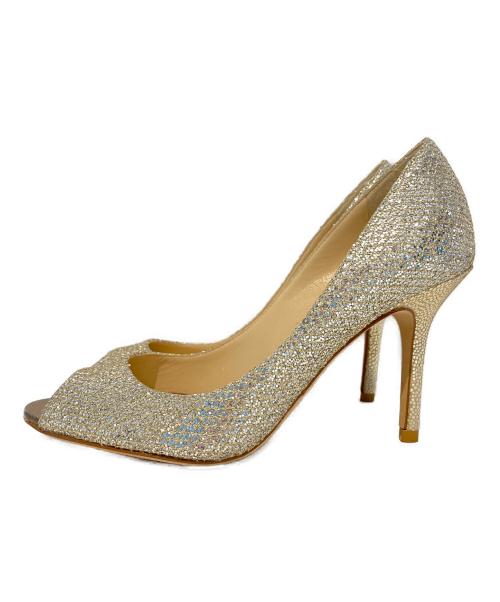 JIMMY CHOO（ジミーチュウ）JIMMY CHOO (ジミーチュウ) オープントゥーパンプス ゴールド サイズ:35 1/2の古着・服飾アイテム