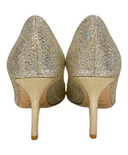 JIMMY CHOO（ジミーチュウ）JIMMY CHOO (ジミーチュウ) オープントゥーパンプス ゴールド サイズ:35 1/2の古着・服飾アイテム
