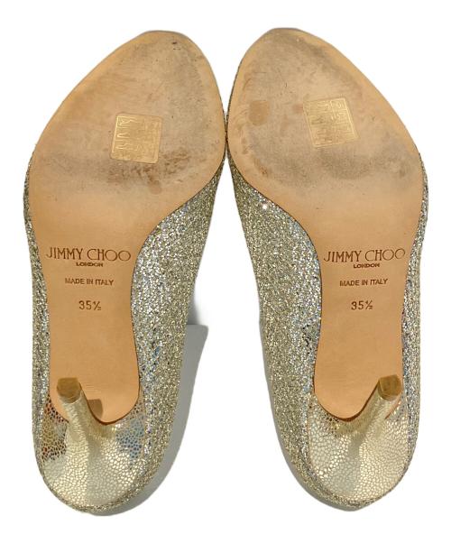 JIMMY CHOO（ジミーチュウ）JIMMY CHOO (ジミーチュウ) オープントゥーパンプス ゴールド サイズ:35 1/2の古着・服飾アイテム