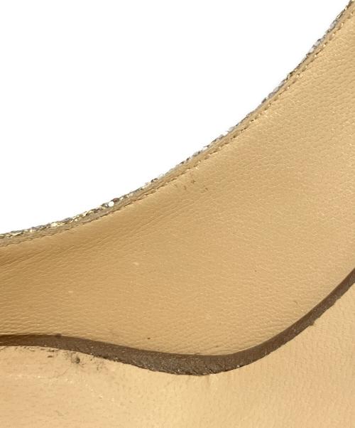 JIMMY CHOO（ジミーチュウ）JIMMY CHOO (ジミーチュウ) オープントゥーパンプス ゴールド サイズ:35 1/2の古着・服飾アイテム