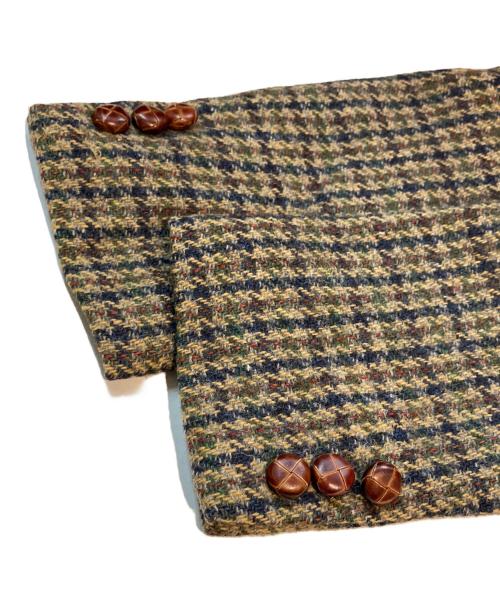 Harris Tweed（ハリスツイード）Harris Tweed (ハリスツイード) ツイードテーラードジャケット ブラウン サイズ:46の古着・服飾アイテム