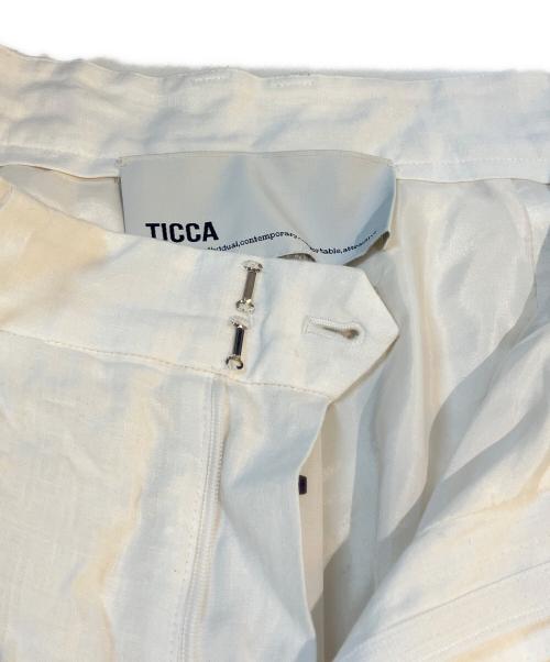 ticca（ティッカ）TICCA (ティッカ) リネンショートタックパンツ ホワイト サイズ:1の古着・服飾アイテム