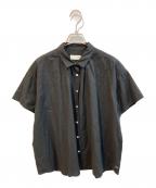 HUIS.ハウス）の古着「ゆるふわコットン半袖ギャザーワイドブラウス　U111-5440-09」｜ブラック