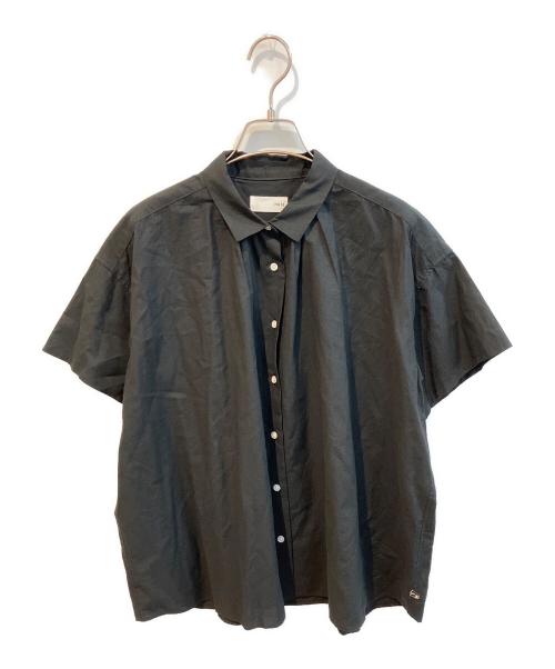 HUIS.（ハウス）HUIS. (ハウス) ゆるふわコットン半袖ギャザーワイドブラウス　U111-5440-09 ブラック サイズ:Fの古着・服飾アイテム
