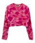 A BATHING APE（アベイシングエイプ）の古着「クロップドカットソー」｜ショッキングピンク