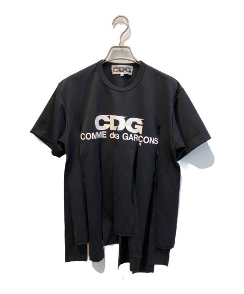 CDG（シーディージー）CDG (シーディージー) 短冊Tシャツ ブラック サイズ:Sの古着・服飾アイテム