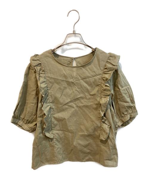 Spick and Span（スピック＆スパン）Spick and Span (スピック＆スパン) ラミーコットンラッフルフリルブラウス　26051200910020 オリーブ サイズ:表記なしの古着・服飾アイテム