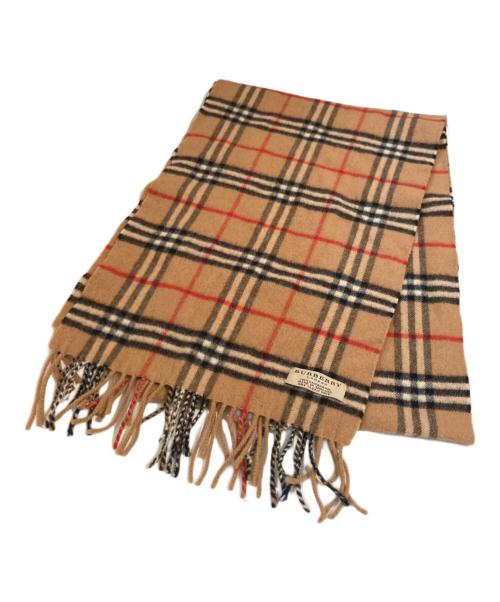 BURBERRY LONDON（バーバリーロンドン）BURBERRY LONDON (バーバリーロンドン) ノバチェックフリンジマフラー ブラウンの古着・服飾アイテム