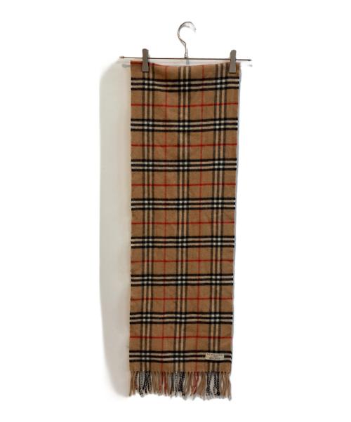 BURBERRY LONDON（バーバリーロンドン）BURBERRY LONDON (バーバリーロンドン) ノバチェックフリンジマフラー ブラウンの古着・服飾アイテム