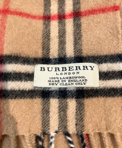 BURBERRY LONDON（バーバリーロンドン）BURBERRY LONDON (バーバリーロンドン) ノバチェックフリンジマフラー ブラウンの古着・服飾アイテム