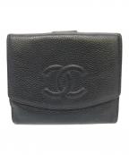 CHANELシャネル）の古着「2つ折り財布」｜ブラック