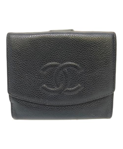 CHANEL（シャネル）CHANEL (シャネル) 2つ折り財布 ブラックの古着・服飾アイテム