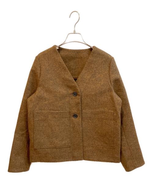 COS（コス）COS (コス) ノーカラージャケット ブラウン サイズ:36の古着・服飾アイテム