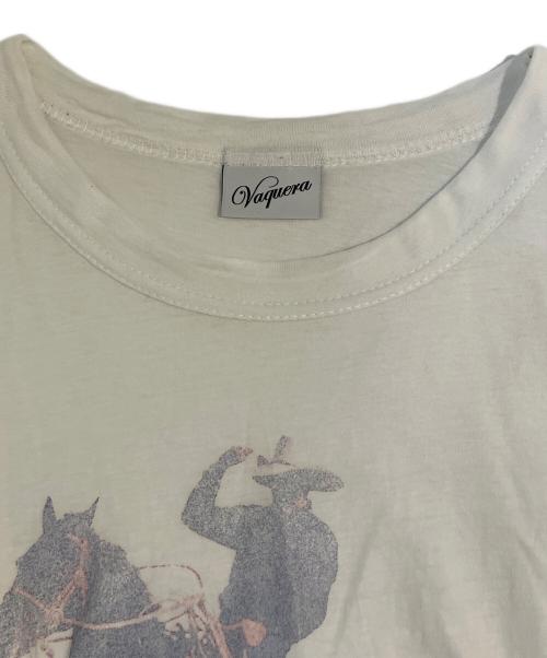 VAQUERA（ヴァケラ）vaquera (ヴァケラ) プリントTシャツ ホワイト サイズ:Lの古着・服飾アイテム