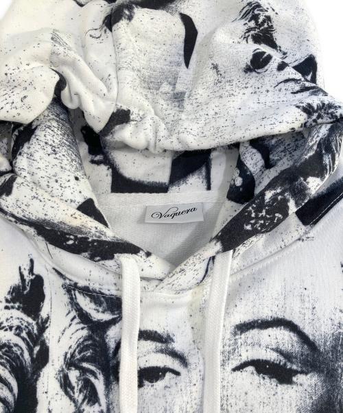 VAQUERA（ヴァケラ）vaquera (ヴァケラ) Marilyn Hoodie Knit ブラック×ホワイト サイズ:Sの古着・服飾アイテム