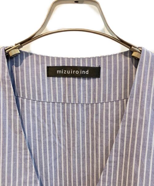 mizuiro-ind（ミズイロインド）mizuiro-ind (ミズイロインド) ノーカラーコート ホワイト×ネイビー サイズ:表記なしの古着・服飾アイテム