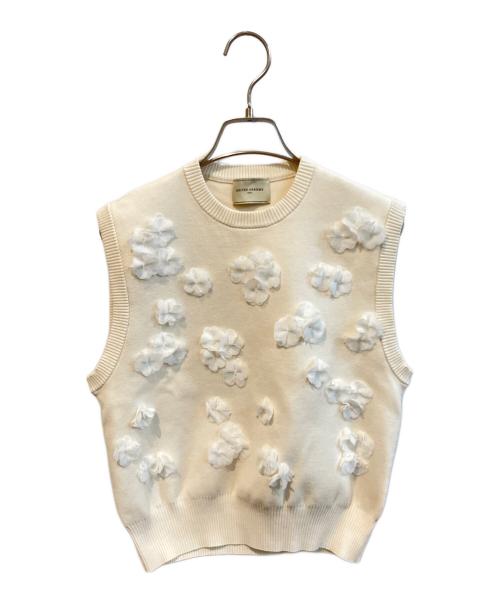 UNITED ARROWS（ユナイテッドアローズ）UNITED ARROWS (ユナイテッドアローズ) 3Dフラワーモチーフノースリーブ ニットベスト アイボリー サイズ:表記なしの古着・服飾アイテム