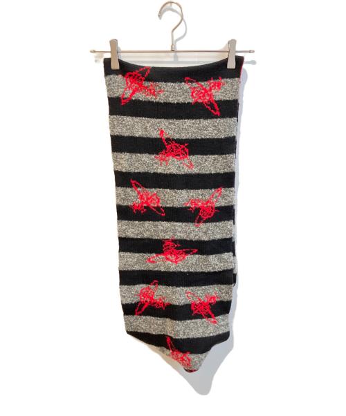 Vivienne Westwood（ヴィヴィアンウエストウッド）Vivienne Westwood (ヴィヴィアンウエストウッド) オーブスヌード レッド×グレーの古着・服飾アイテム