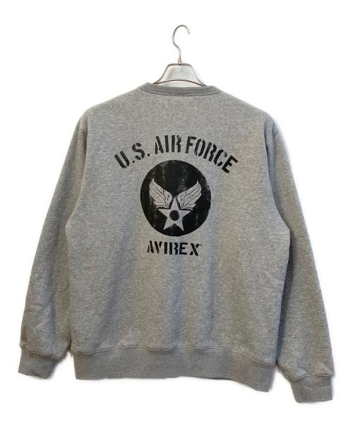 AVIREX（アヴィレックス）AVIREX (アヴィレックス) プリントスウェット グレー サイズ:2XLの古着・服飾アイテム