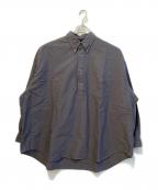 Graphpaperグラフペーパー）の古着「Oxford L/S Oversized B.D Pullover Shirt」｜グレー