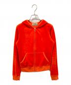 JUICY COUTUREジューシークチュール）の古着「ベロアジップパーカー」｜オレンジ