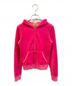 JUICY COUTUREジューシークチュール）の古着「ベロアジップパーカー」｜ショッキングピンク