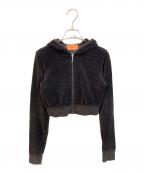 JUICY COUTUREジューシークチュール）の古着「ベロアジップパーカー」｜ブラック