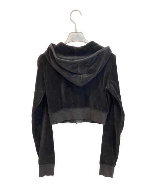 JUICY COUTURE（ジューシークチュール）JUICY COUTURE (ジューシークチュール) ベロアジップパーカー ブラック サイズ:Sの古着・服飾アイテム