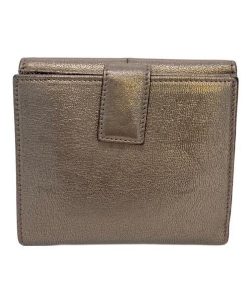 Salvatore Ferragamo（サルヴァトーレ フェラガモ）Salvatore Ferragamo (サルヴァトーレ フェラガモ) レザー二つ折り財布 シルバーの古着・服飾アイテム