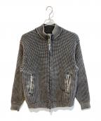 AVIREXアヴィレックス）の古着「FADE WASH COMMAND ZIP UP KNIT　783-4240008」｜グレー