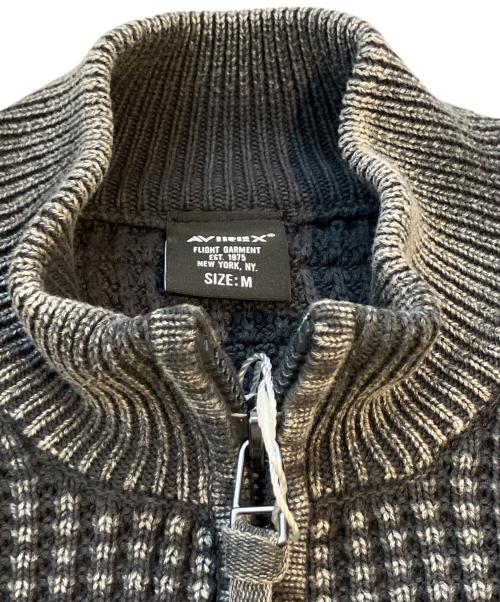 AVIREX（アヴィレックス）AVIREX (アヴィレックス) FADE WASH COMMAND ZIP UP KNIT　783-4240008 グレー サイズ:M 未使用品の古着・服飾アイテム