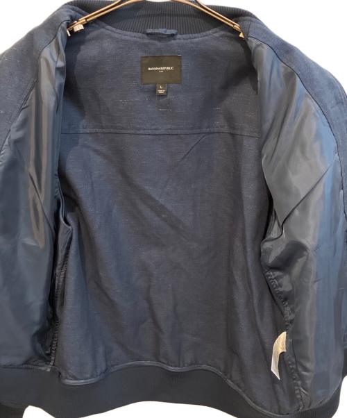 BANANA REPUBLIC（バナナリパブリック）BANANA REPUBLIC (バナナリパブリック) リネンブレンド ボンバージャケット ネイビー サイズ:Lの古着・服飾アイテム