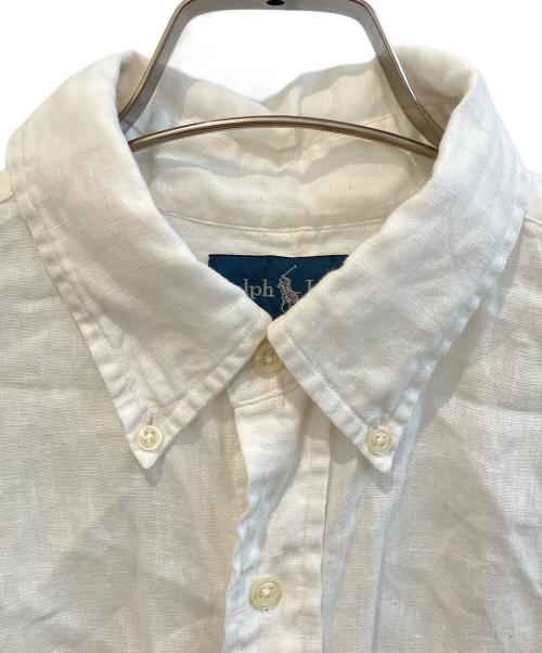 RALPH LAUREN（ラルフローレン）RALPH LAUREN (ラルフローレン) ボタンダウンリネンシャツ ホワイト サイズ:Mの古着・服飾アイテム
