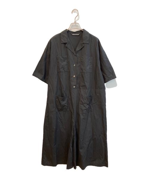 mizuiro-ind（ミズイロインド）mizuiro-ind (ミズイロインド) ワイドシルエットオールインワン ブラック サイズ:Freeの古着・服飾アイテム