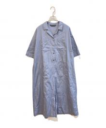 mizuiro-ind（ミズイロインド）の古着「ワイドシルエットオールインワン」｜スカイブルー