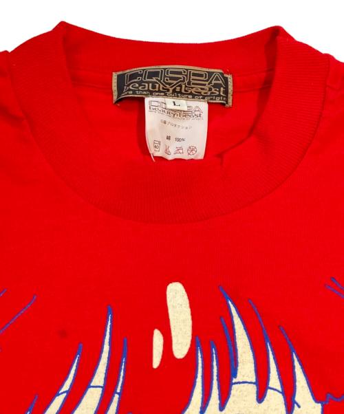 beauty:beast（ビューティービースト）beauty:beast (ビューティービースト) COSPA (コスパ) プリントTシャツ レッド サイズ:Lの古着・服飾アイテム