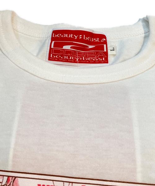 beauty:beast（ビューティービースト）beauty:beast (ビューティービースト) COSPA (コスパ) プリントTシャツ ホワイト サイズ:Lの古着・服飾アイテム