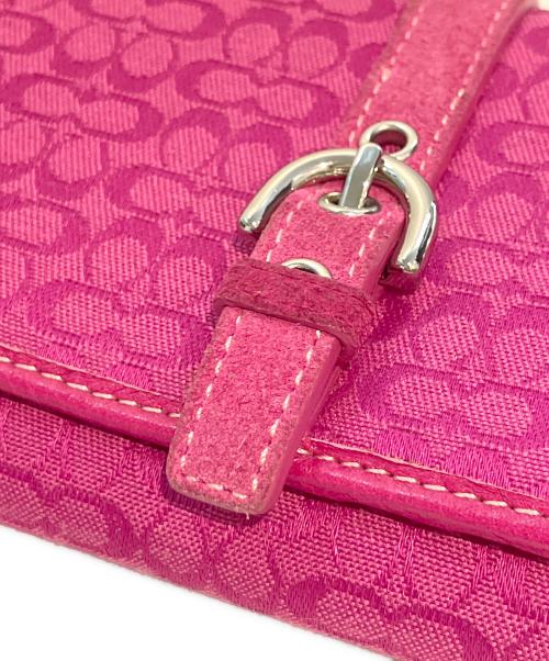 COACH（コーチ）COACH (コーチ) 2つ折り財布 ピンクの古着・服飾アイテム