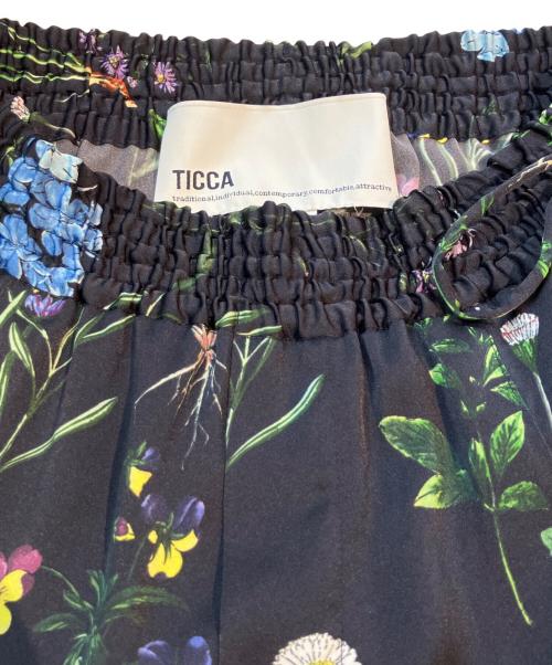 ticca（ティッカ）TICCA (ティッカ) フラワープリントパンツ ブラック サイズ:Freeの古着・服飾アイテム