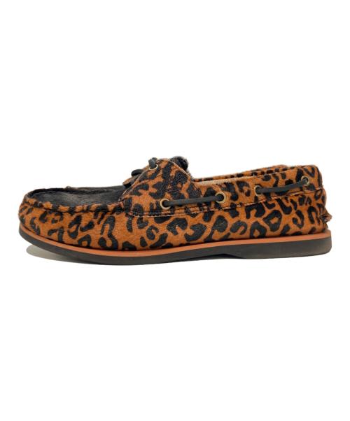 Timberland（ティンバーランド）Timberland (ティンバーランド) WACKO MARIA (ワコマリア) レオパードハラコデッキシューズ　A7260 ブラウン×ブラック サイズ:28の古着・服飾アイテム