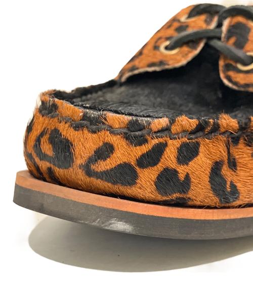 Timberland（ティンバーランド）Timberland (ティンバーランド) WACKO MARIA (ワコマリア) レオパードハラコデッキシューズ　A7260 ブラウン×ブラック サイズ:28の古着・服飾アイテム