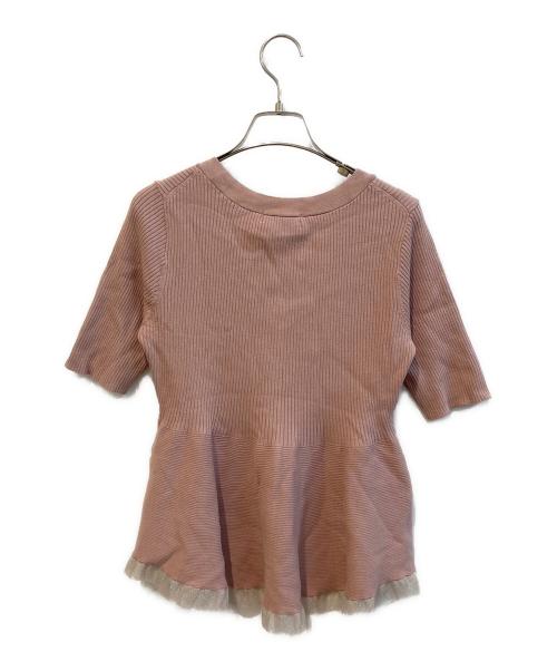 PROPORTION BODY DRESSING（プロポーションボディドレッシング）PROPORTION BODY DRESSING (プロポーションボディドレッシング) 部分シアーペプラムニット　121-6270606 ピンク サイズ:M 未使用品の古着・服飾アイテム