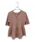 PROPORTION BODY DRESSING（プロポーションボディドレッシング）の古着「部分シアーペプラムニット　121-6270606」｜ピンク