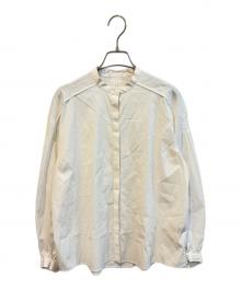 TOMORROW LAND collection（トゥモローランドコレクション）の古着「ストレッチブロード ピンタックブラウス　13-01-41-01102」｜ホワイト