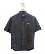 RAF SIMONS×FRED PERRYラフシモンズ×フレッドペリー）の古着「半袖シャツ」｜ブラック