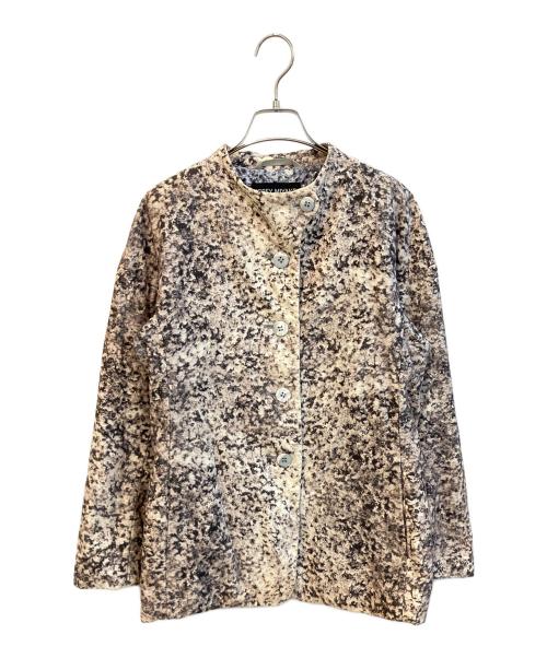 ISSEY MIYAKE（イッセイミヤケ）ISSEY MIYAKE (イッセイミヤケ) AbstractTexturedJacket　IM13FD059 ベージュ×ブラック サイズ:2の古着・服飾アイテム